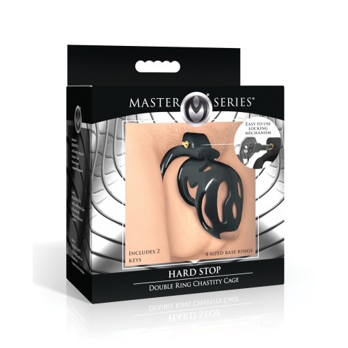 Hard Stop Double Ring Chastity Cage