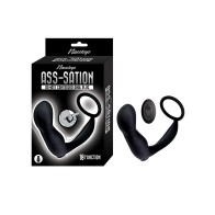 Plug Anal Contorneado Ass-station con Control Remoto - Negro