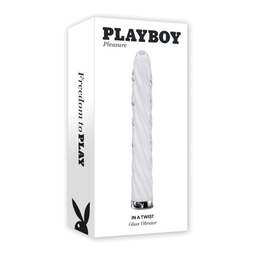 Playboy Pleasure In the Twist Glass Vibrator - White