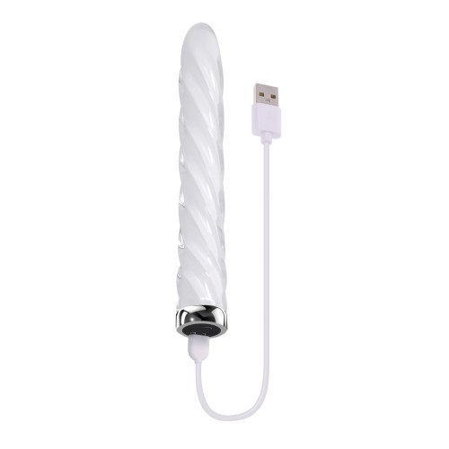 Vibrador de Cristal Playboy In the Twist - Blanco