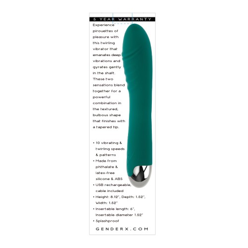 Vibrador Giratorio Gender X Pirouette Verde Teal