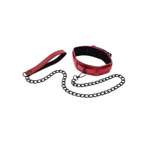 Ex's & Oh's Collar & Leash Set - Red/Black