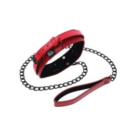 Ex's & Oh's Collar & Leash Set - Red/Black