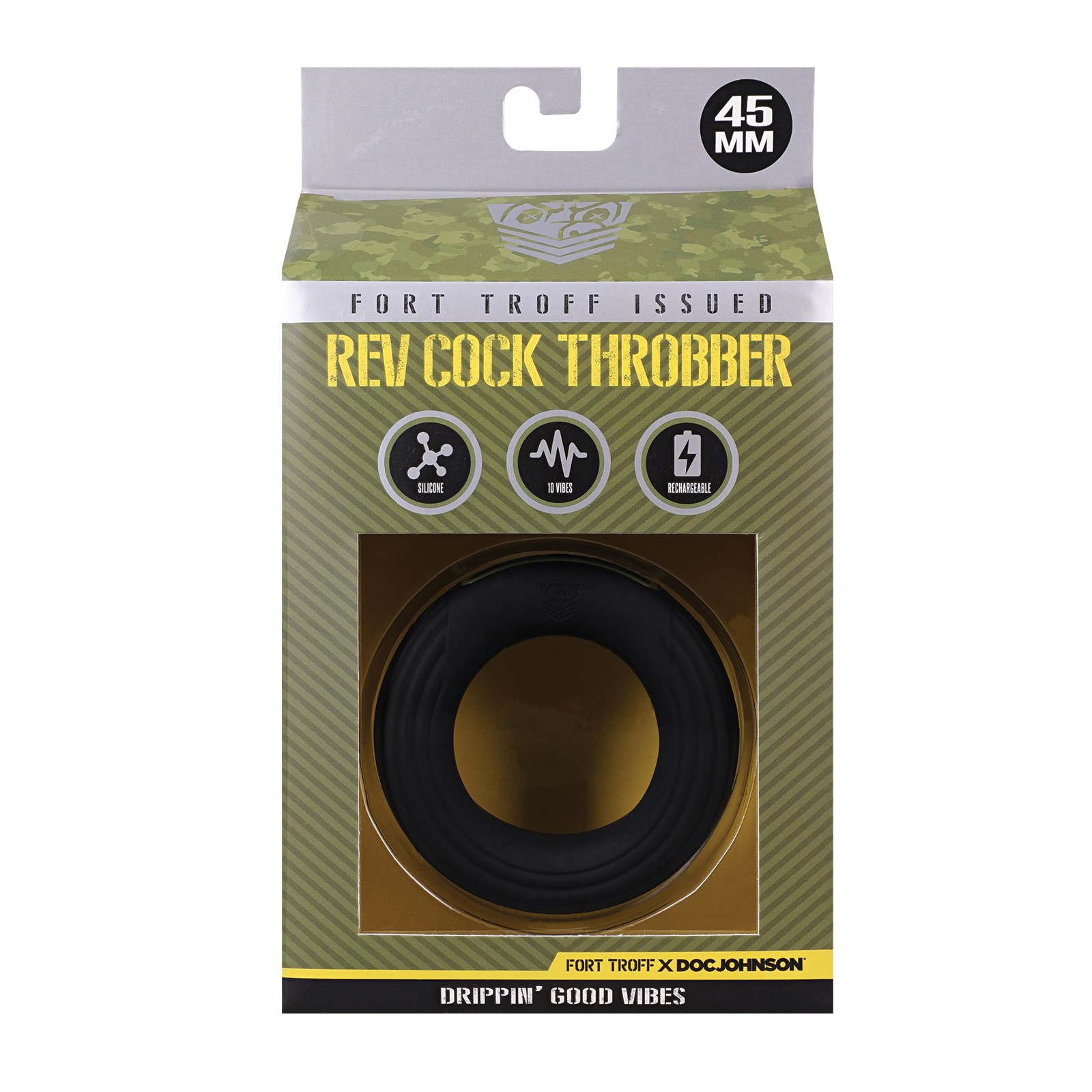 Fort Troff Rev Cock Throbber Vibrating Cock Ring - Black