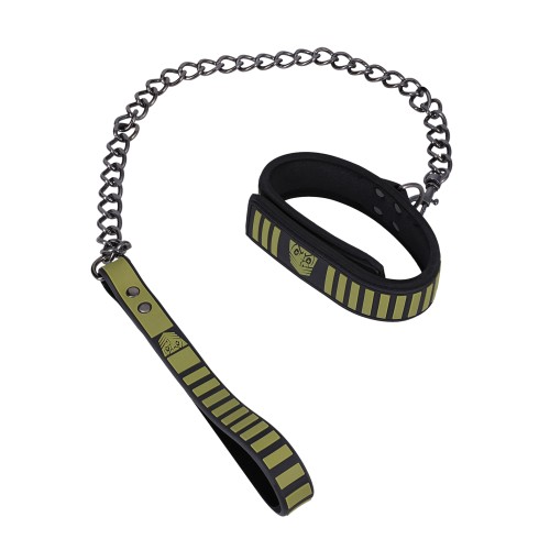 Collar Táctico Fort Troff con Correa - Negro/Verde