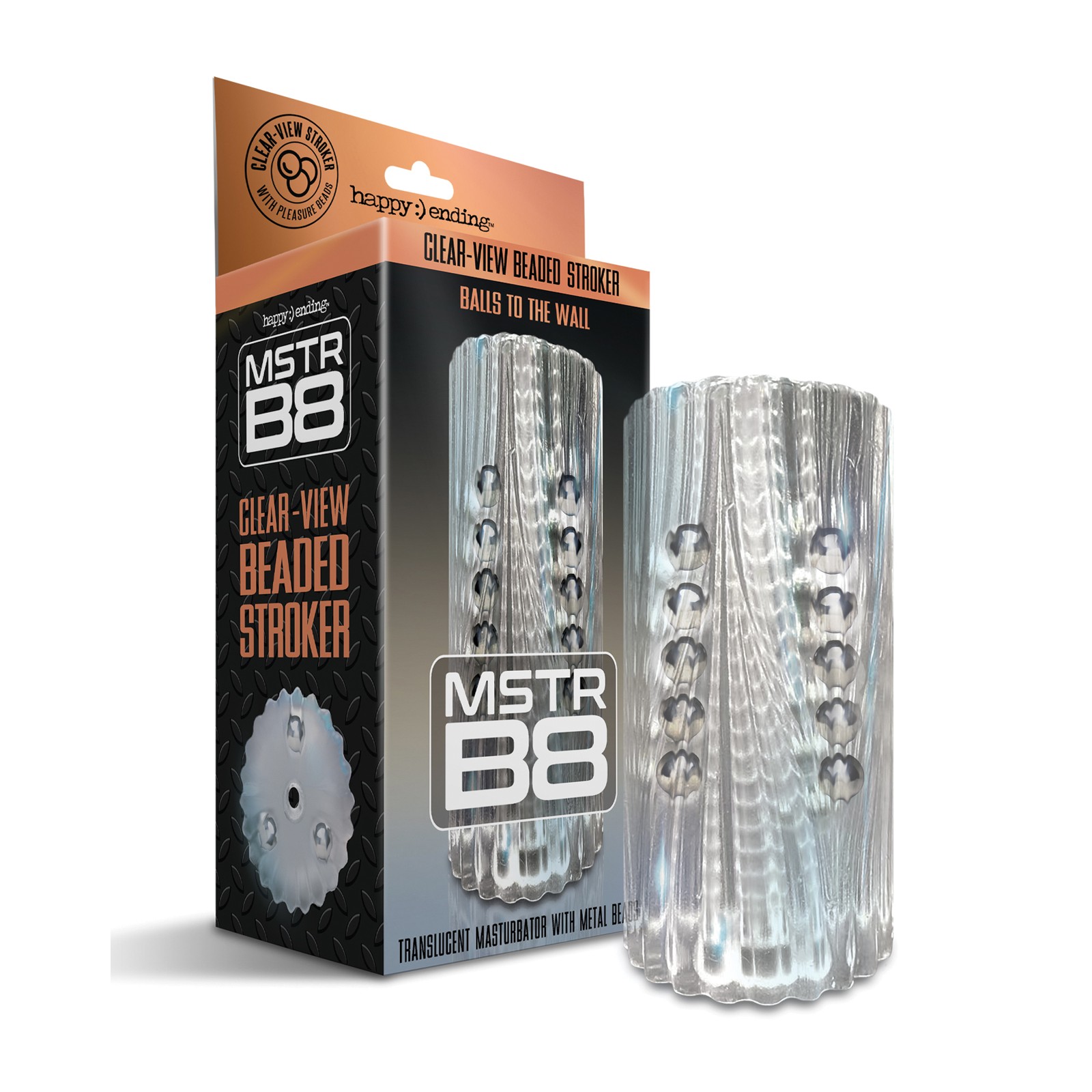 MSTR B8 Clear-View Beaded Stroker - Placer Emocionante en Solitario