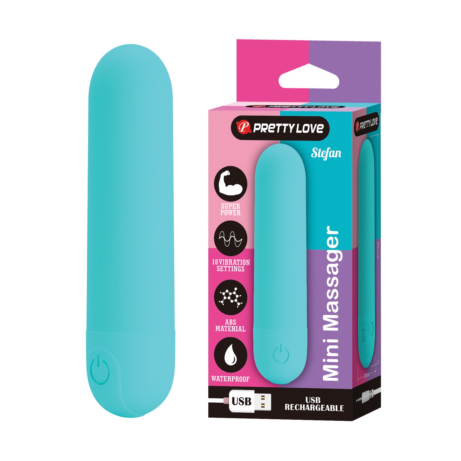 Pretty Love Stephan Mini Massager Bullet Aqua