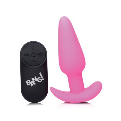 Bang 21X Vibrating Silicone Butt Plug with Remote Pink