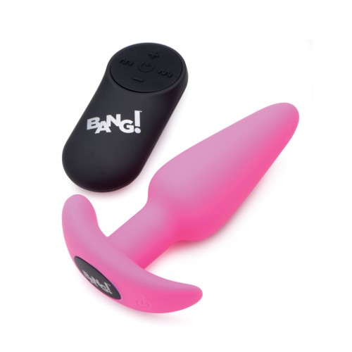 Bang 21X Vibrating Silicone Butt Plug with Remote Pink