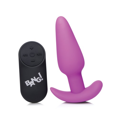 Bang! 21X Vibrating Silicone Butt Plug Remote Purple