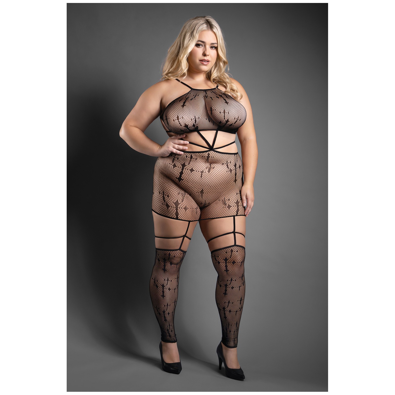 Sheer Unholy Bodystocking Dress Black