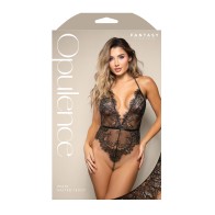 Opulence Metallic Eyelash Lace Teddy Black ML