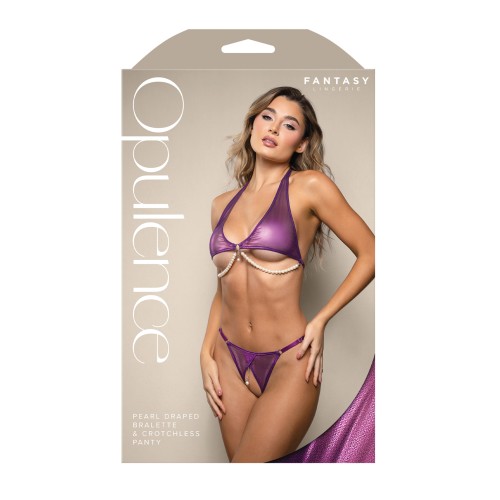 Conjunto Halter de Malla Brillante Morado SM