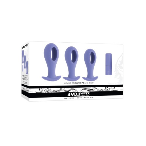 Evolved Hole Punch Anal Plug Set in Purple