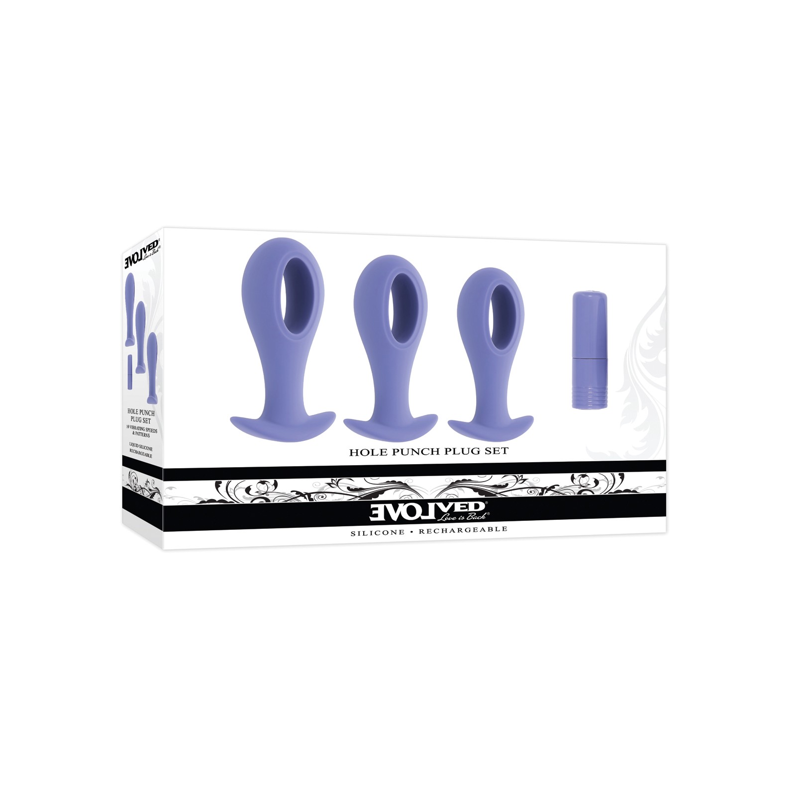 Evolved Hole Punch Anal Plug Set in Purple