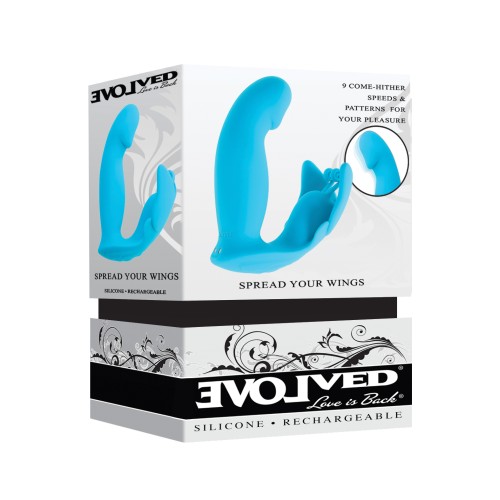 Evolved Spread Your Wings Rabbit Vibrator in Blue