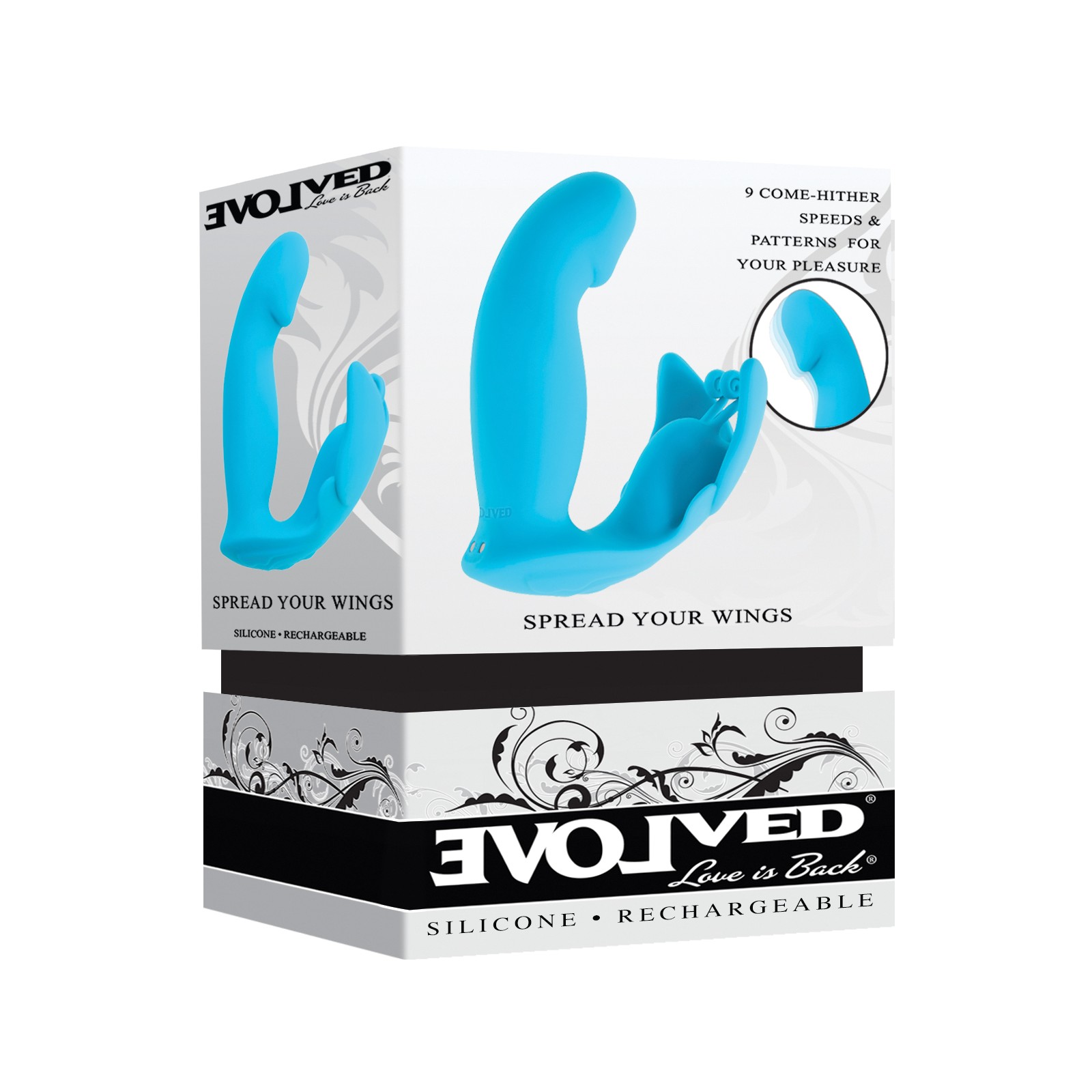 Evolved Spread Your Wings Rabbit Vibrator in Blue