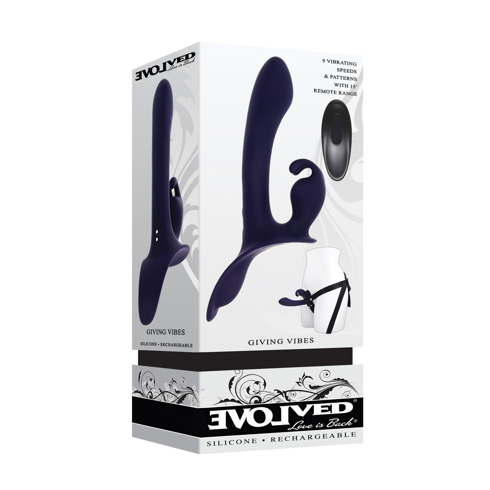 Evolved Estimulador Strap-On con Orejas de Conejo