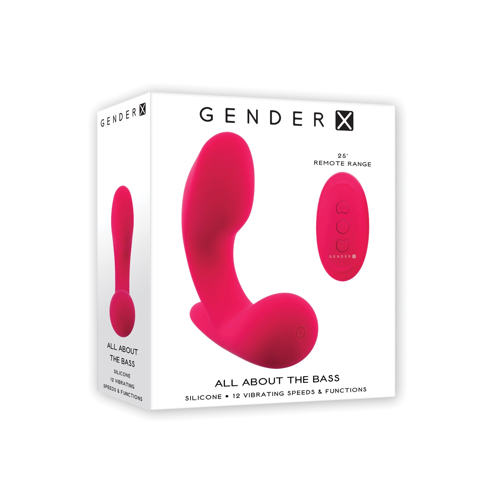 Gender X All About the Bass Curved Stimulator with Remote Control - Pink