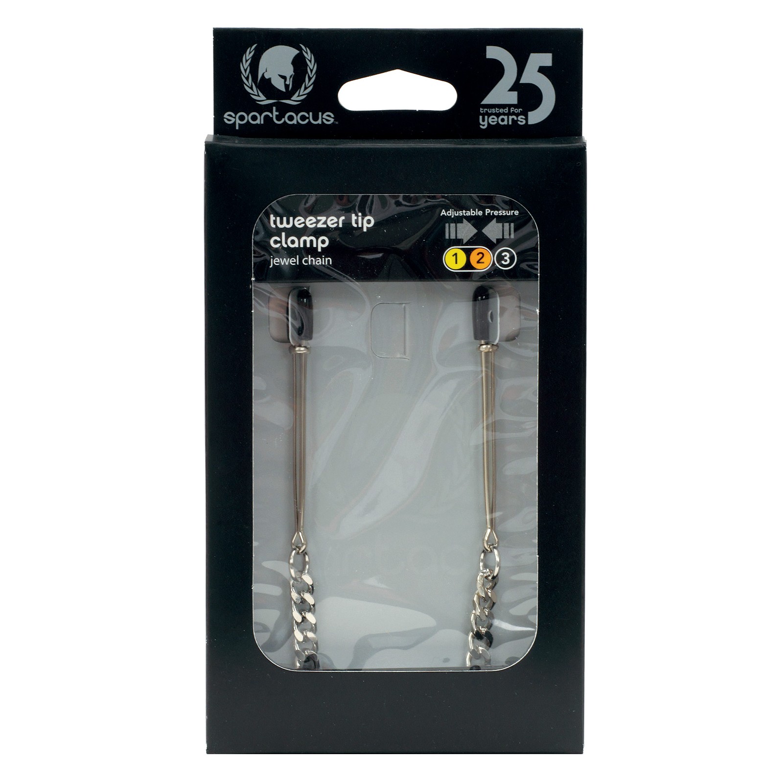 Spartacus Adjustable Tweezer Nipple Clamps with Jewel Chain