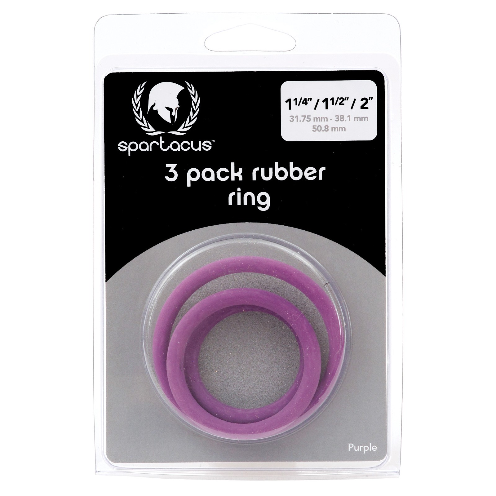 Spartacus Rubber Cock Ring Set - Purple