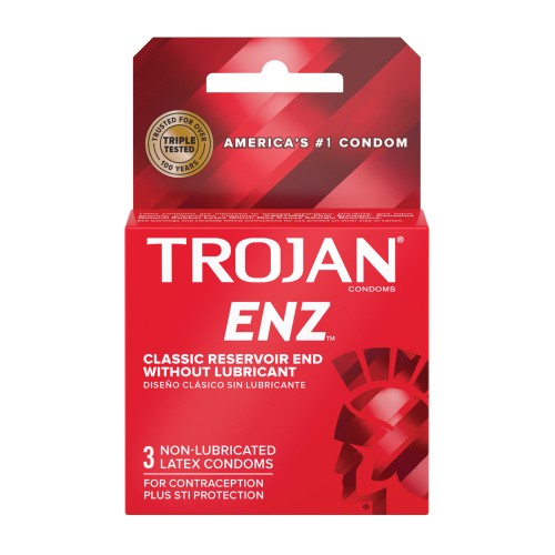 Condones Trojan Enz Sin Lubricante Caja de 3