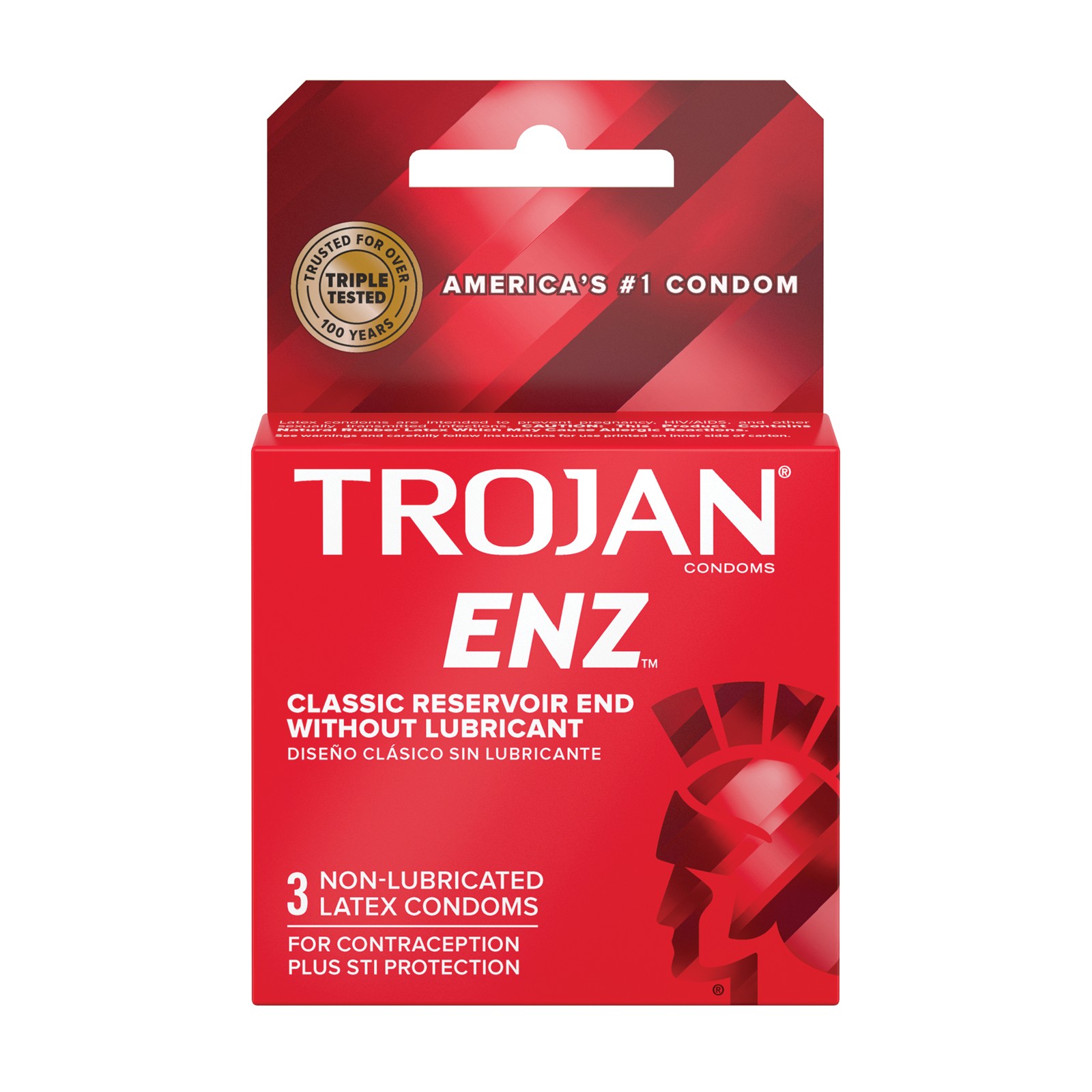 Condones Trojan Enz Sin Lubricante Caja de 3