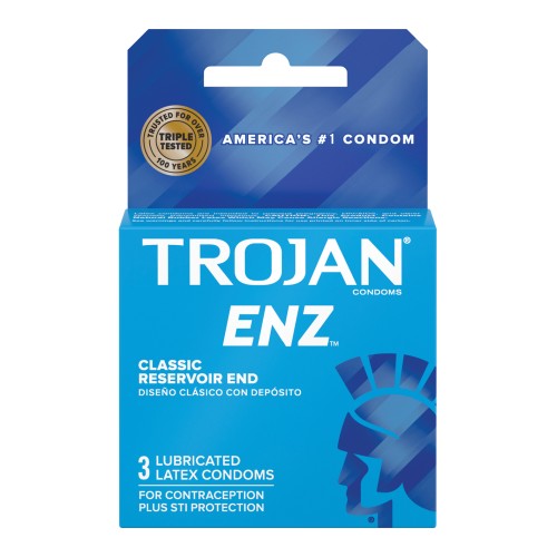 Trojan Enz Preservativos Lubricados Caja de 3