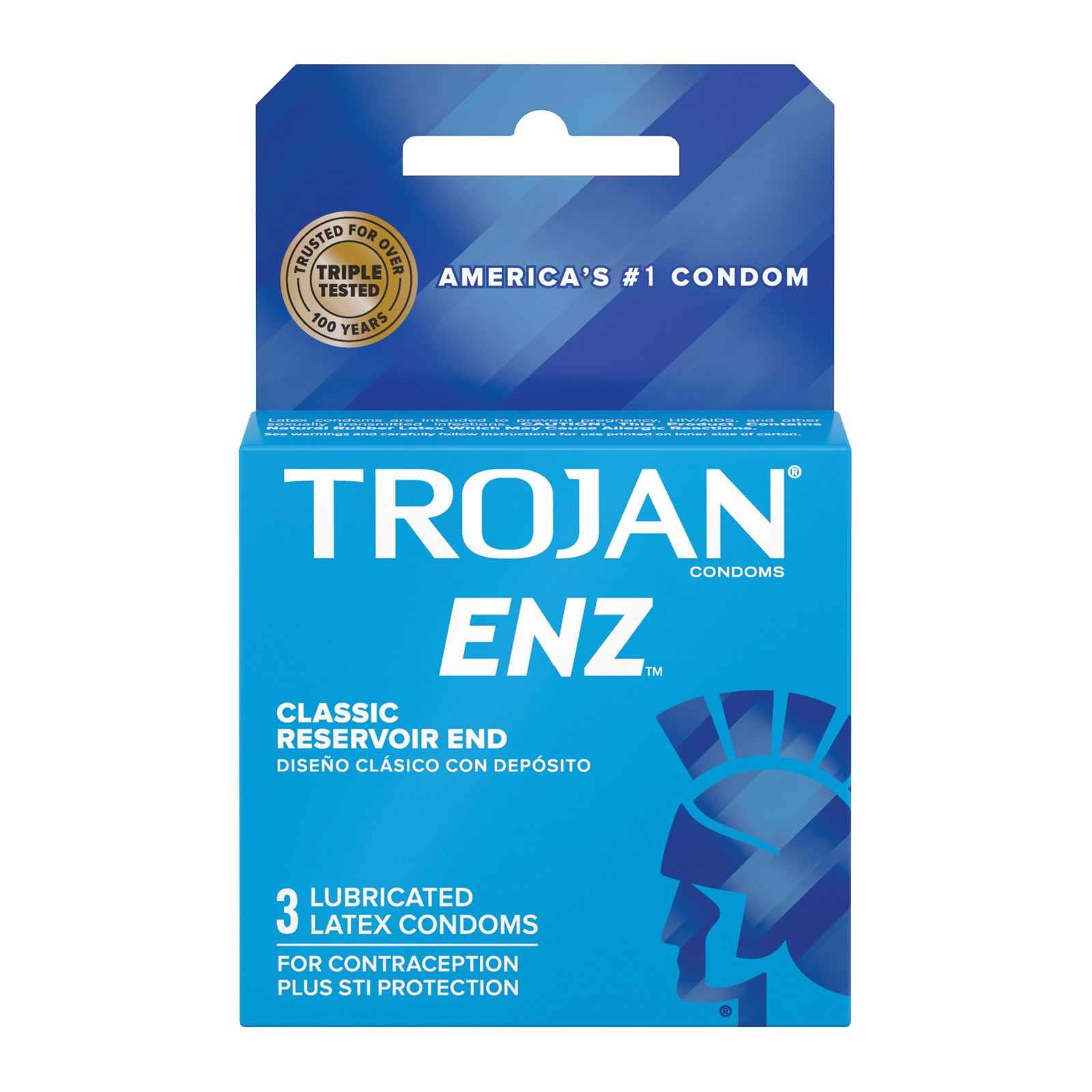 Trojan Enz Preservativos Lubricados Caja de 3