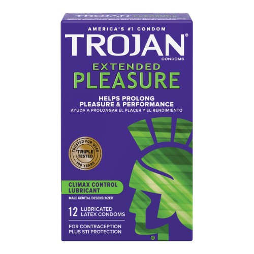 Condones Trojan de Placer Prolongado - Caja de 12