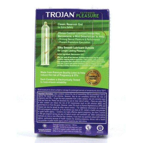 Trojan Extended Pleasure Condoms - Box of 12