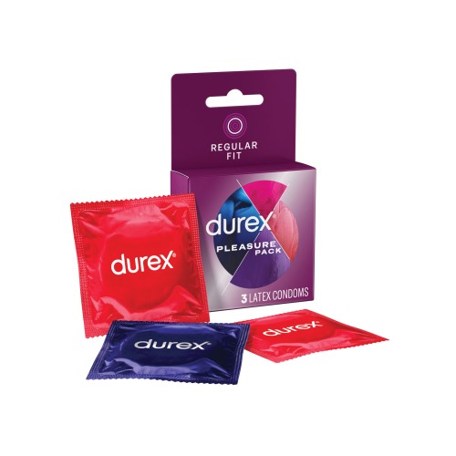 Pack de Condones Durex para Placer Caja de 3