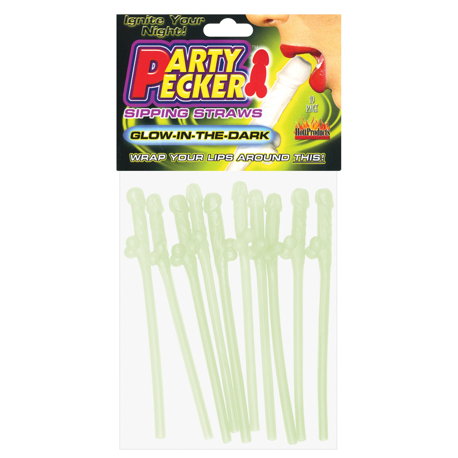 Party Pecker Glow in the Dark Sipping Straws - Fun Party Essentials