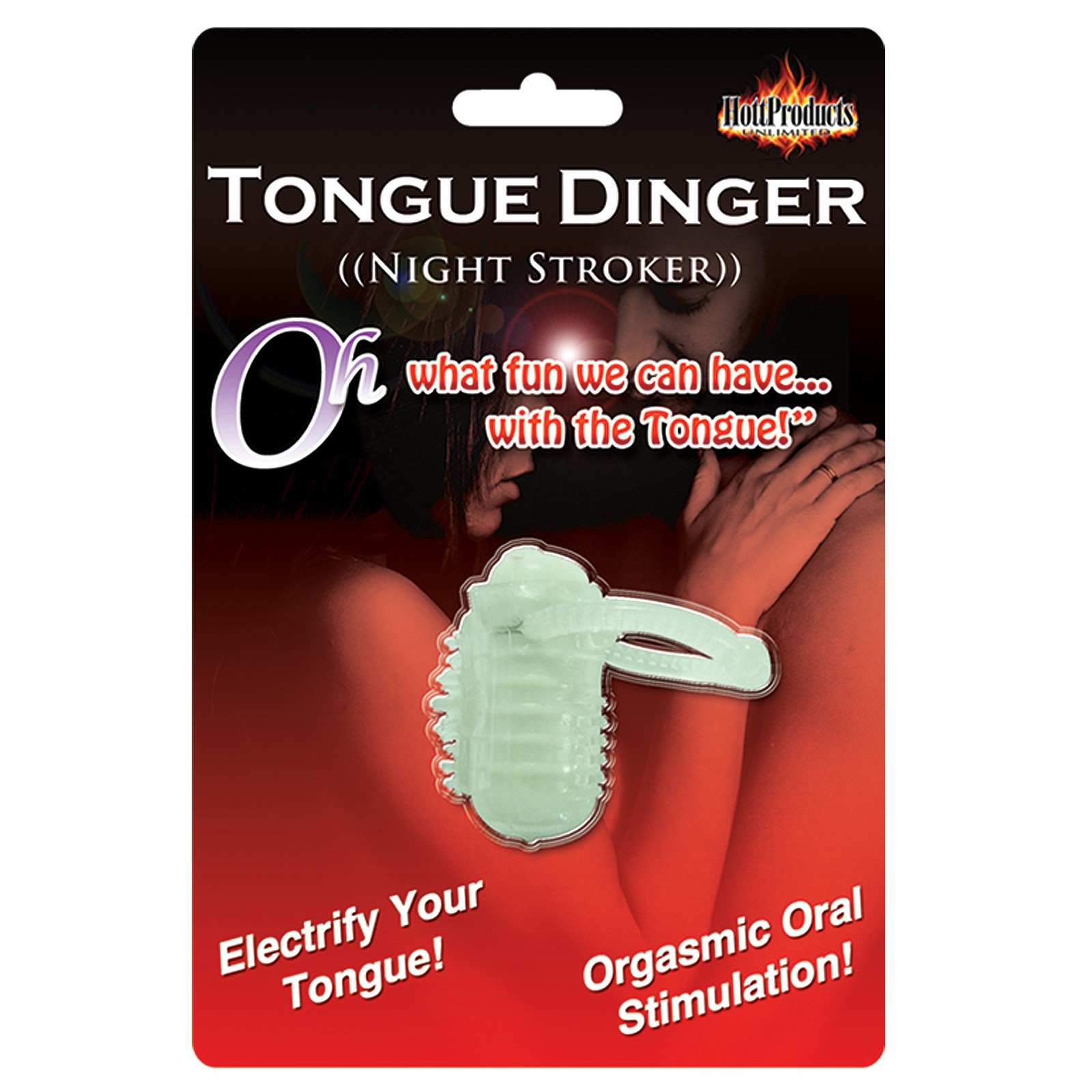 Tongue Dinger Glow in the Dark Vibrating Stroker