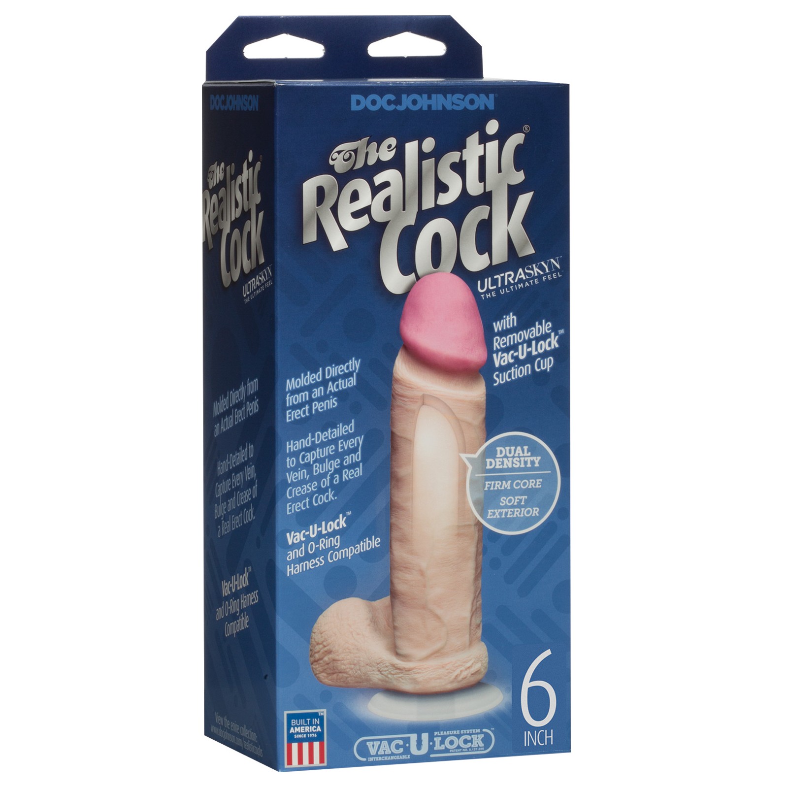 Cock Ultraskyn Realista de 6 Pulgadas con Testículos Blanco - Placer Definitivo