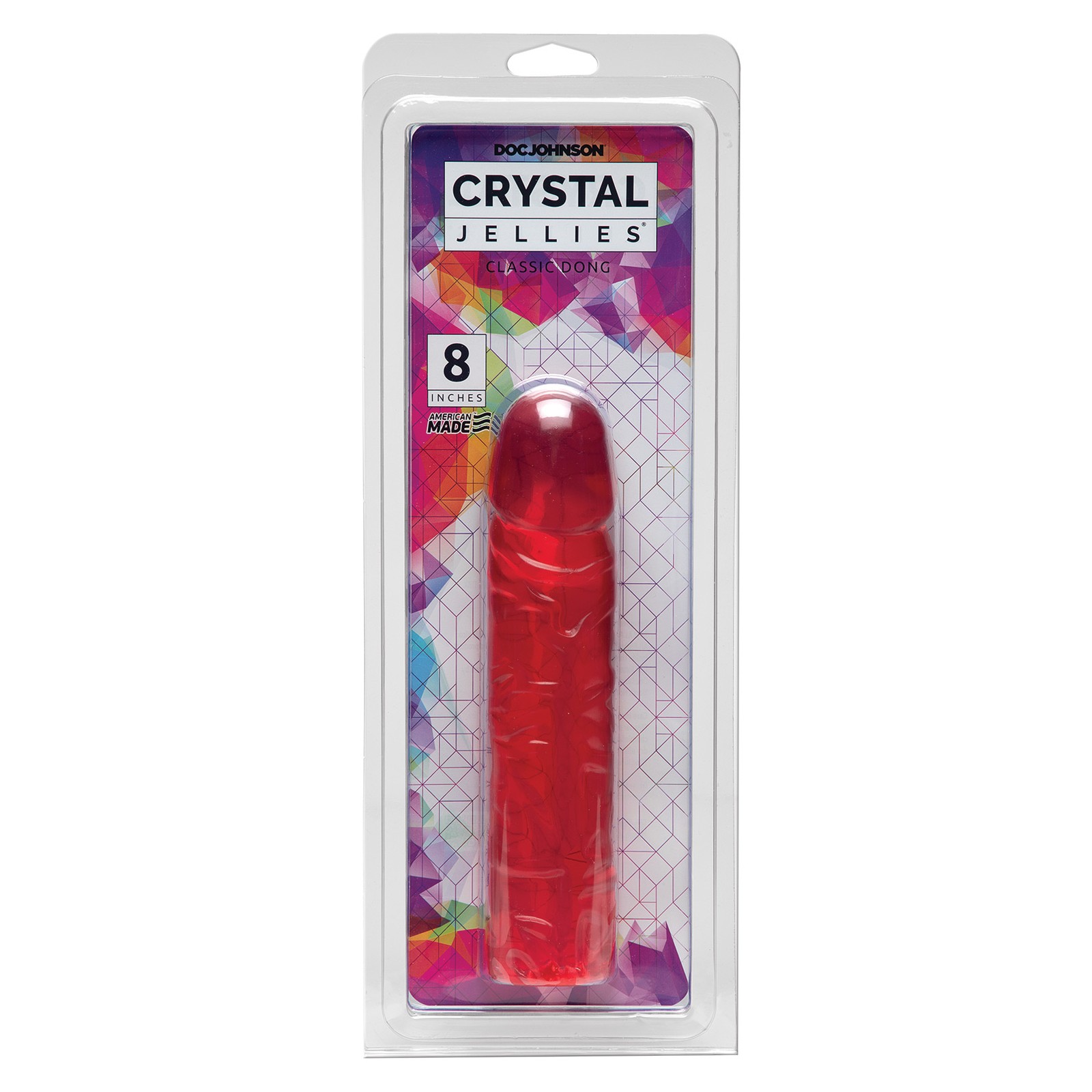 Dildo Clásico Crystal Jellies de 8 Pulgadas Rosa