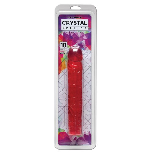 Dildo Clásico Crystal Jellies de 10 Pulgadas Rosa