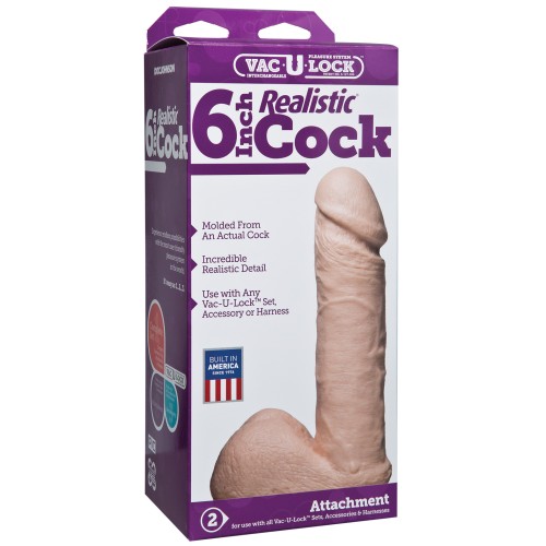 Dildo Realista de 6 Pulgadas Vac-U-Lock para Placer Máximo