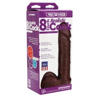 Vac-U-Lock 8 Inch Realistic Cock Attachment Black