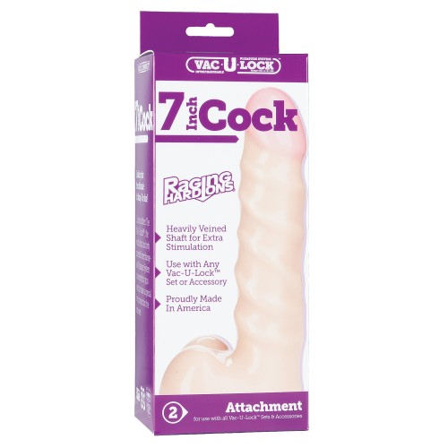 Vac-U-Lock 7 Raging Hard-On Cock Blanco