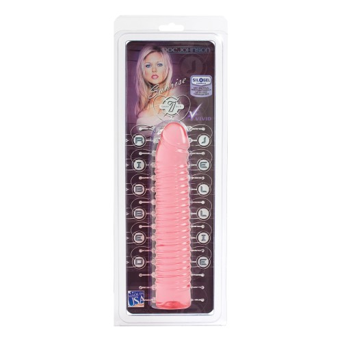 Dildo Jelly Ribeteado Rosa de 7" - Sunrise