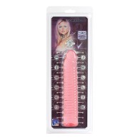 Vivid 7 Pink Ribbed Jelly Dildo