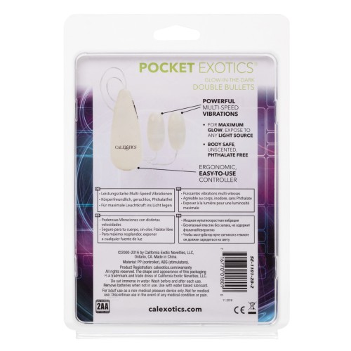 Pocket Exotics Dobles Bullets que Brillan en la Oscuridad