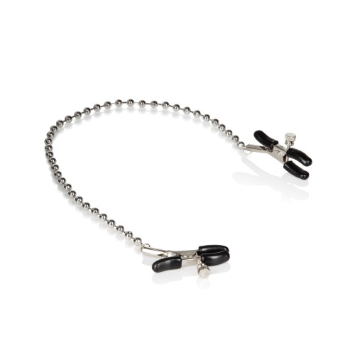 Silver Beaded Nipple Clamps for Sensual Play