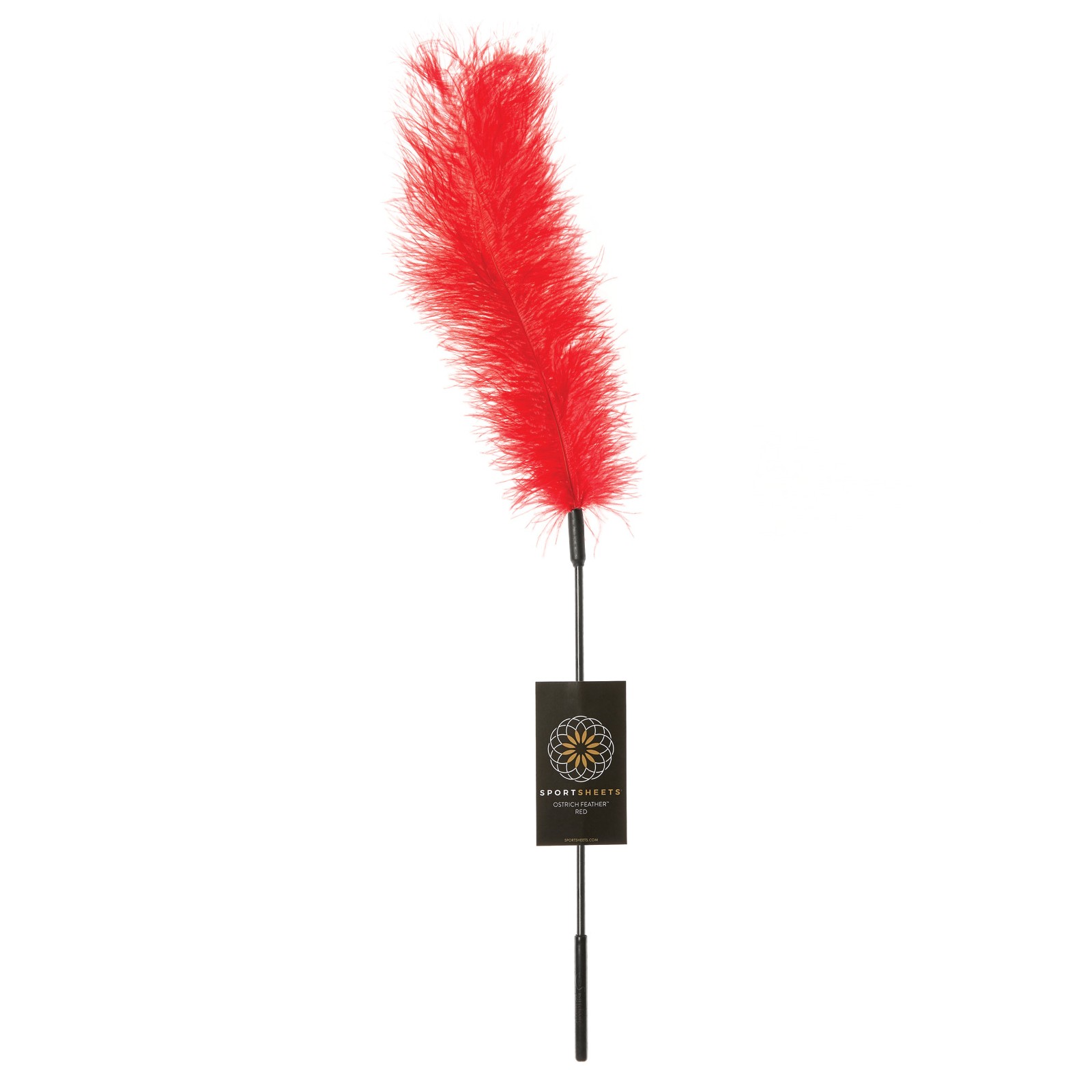 Luxury Body Tickler Ostrich Feather Wand - Red