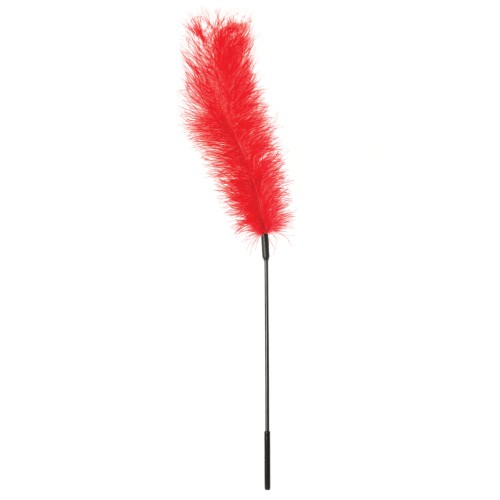 Luxury Body Tickler Ostrich Feather Wand - Red