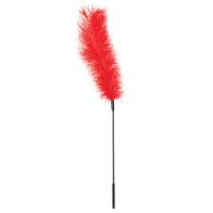 Luxury Body Tickler Ostrich Feather Wand - Red