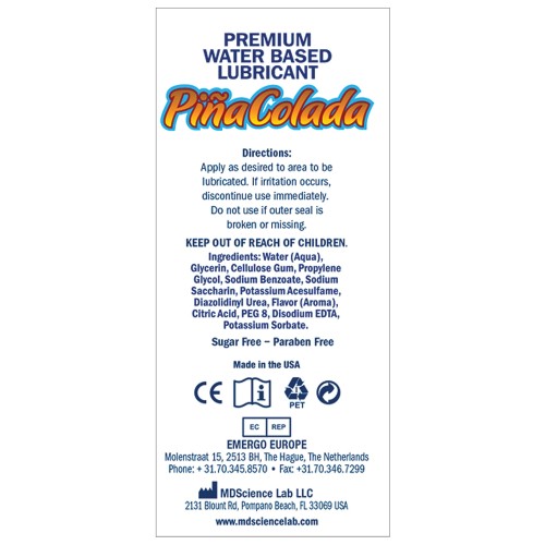 Swiss Navy Pina Colada Flavor Lube - 4 oz