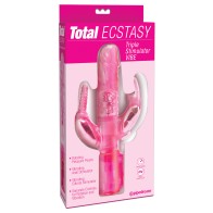 Vibrador Estimulador Triple Total Éxtasis Rosa