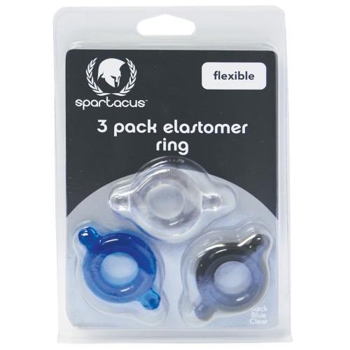 Spartacus Elastomer Cock Ring Set for Enhanced Pleasure